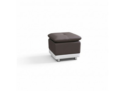 Pouf ottoman de designer en cuir et textile XXL.