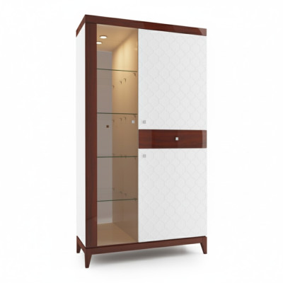 Vitrine de design moderne en verre armoire de vitrine avec étagère décorative de présentation.
