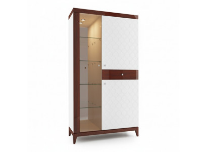 Vitrine de design moderne en verre armoire de vitrine avec étagère décorative de présentation.