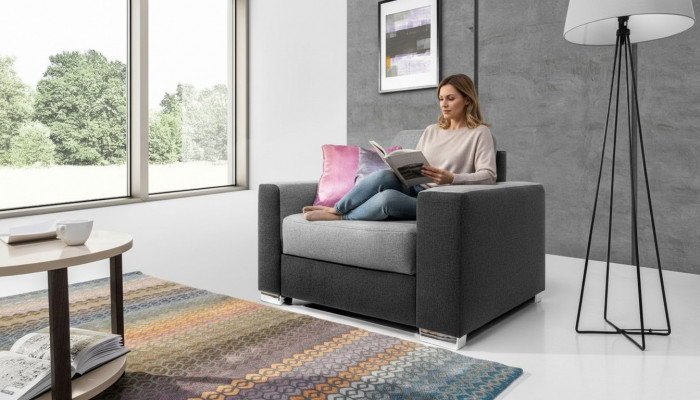Créer Fauteuil Club Relax Lounge TV Tissu Canapé Rembourrage 1 Place Sofa