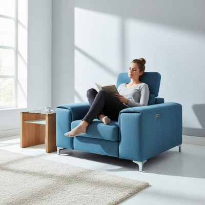 Fauteuil électronique de cinéma maison Relax Club TV 1 place avec repose-pieds relaxant.
