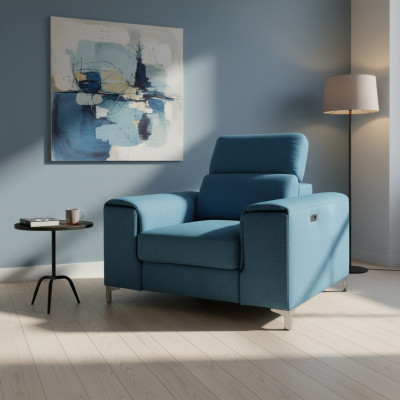 Fauteuil électronique de cinéma maison Relax Club TV 1 place avec repose-pieds relaxant.