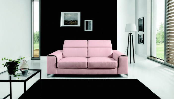 Un canapé 2 places moderne et confortable de couleur rose élégante
