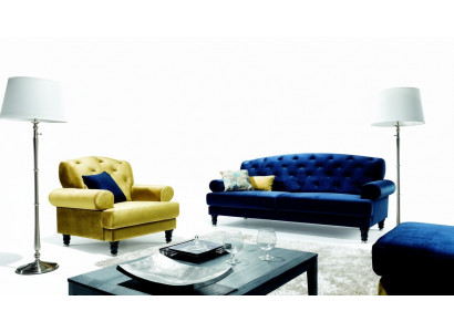 Chesterfield canapé designer 3 places Canapé canapés Tissu Lamezia