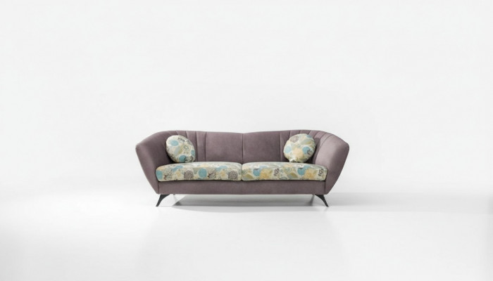 Design Canapé club relax 3 places Canapé lounge Tissu recouvert de tissu Canapés