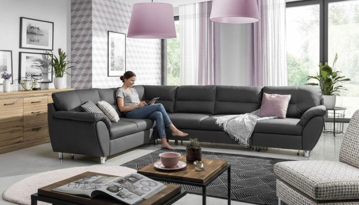 Paysage vivant Canapé-lit en forme de U Tissu Textile Canapé Sofa Rembourrage Coin