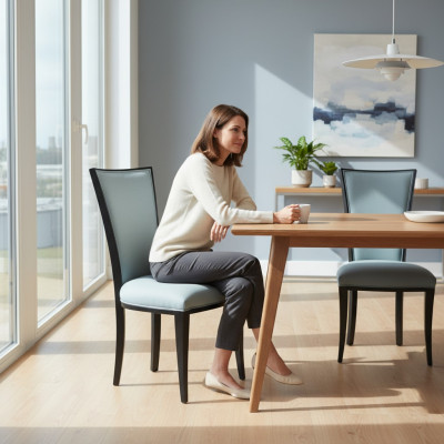 Luxe Design Tapisserie Chaise Chaises Siège Lehn Bureau Bureau Salle à manger Bois