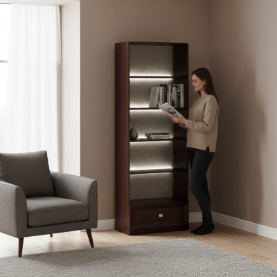 Système de mobilier de bureau Vitrine Armoire de rangement Classique r Déco Armoire en bois Étagère