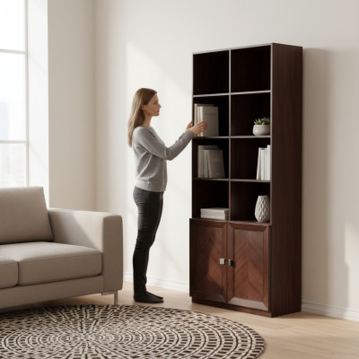 Mobilier de bureau du système Vitrine décorative Armoire de classement Classique en bois Armoire Étagère