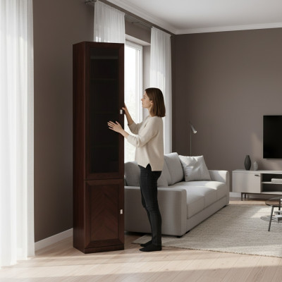 Système de bureau Mobilier décoratif Vitrine Armoire de classement Classique en bois Armoire Étagère