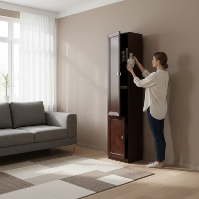 Système de mobilier de bureau décoratif Vitrine Armoire de classement Classique Étagère en bois Garde-robe