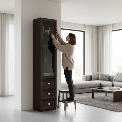 Système de mobilier de bureau décoratif Vitrine Armoire de classement Étagères Classique en bois Armoire