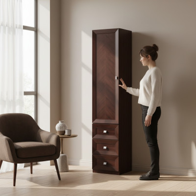 Système de meubles de bureau Vitrine Armoire de classement Étagère Classique en bois Armoire décorative