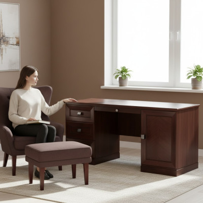 Bureau en bois noble Classique r Table Bureau Tables de bureau Style antique Monaco