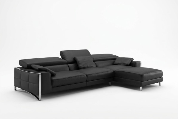 Canapé d'angle multifonction en cuir pour salon, suite de canapé en cuir pour salon.