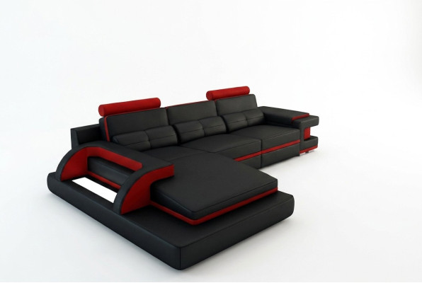 Design Upholstery Corner Cuir Canapé Canapé Siège Suite Paysage Vivant