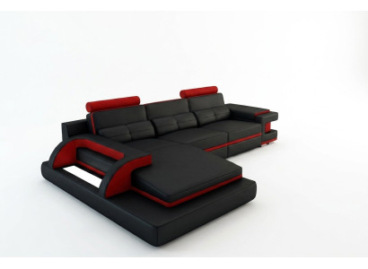 Design Upholstery Corner Cuir Canapé Canapé Siège Suite Paysage Vivant