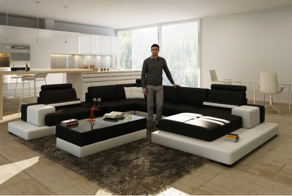 Moderne XXL Big Living Landschaft Sofa Couch Polster Ecksofas Suite