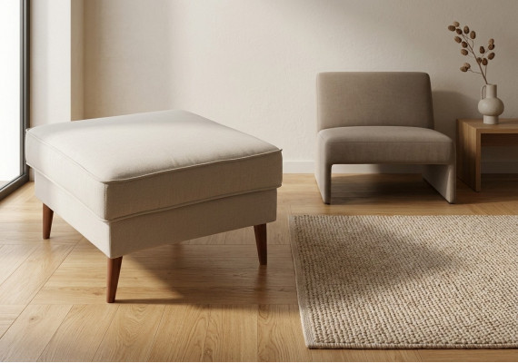 XXL Club Repose-pieds Tabouret de salon Ottoman Pufa Cuir Textile Décor Ottoman