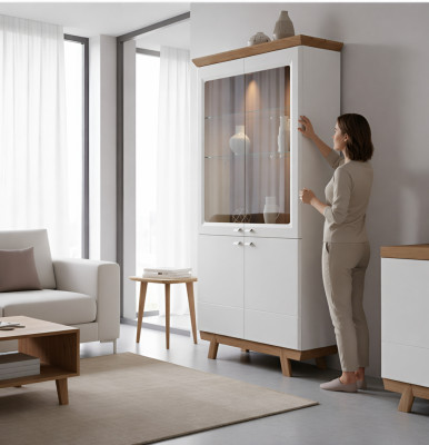Vitrine moderne Armoire Salon Armoire haute Armoire d'hôtel Armoire de classement Aspen AS-W2