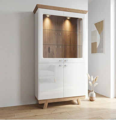 Vitrine moderne Armoire Salon Armoire haute Armoire d'hôtel Armoire de classement Aspen AS-W2