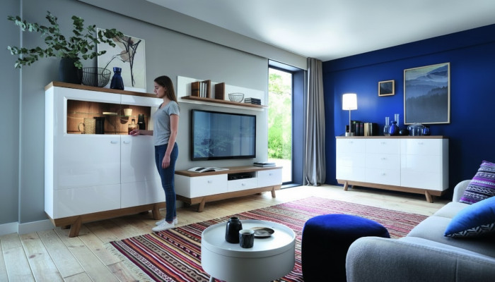 Salle de séjour Ensemble Ensemble de meubles mural Buffet Vitrine Étagère Design Hôtel Mobilier nouvel