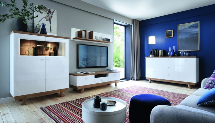 Salle de séjour Ensemble Ensemble de meubles mural Buffet Vitrine Étagère Design Hôtel Mobilier nouvel