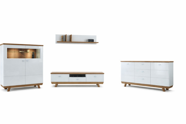 Salle de séjour Ensemble Ensemble de meubles mural Buffet Vitrine Étagère Design Hôtel Mobilier nouvel