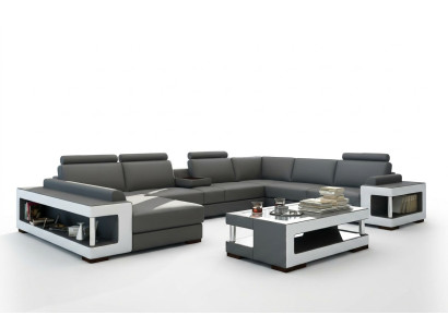 Canapé en cuir XXL Canapé d'angle Design Grand canapé Canapé Rembourrage Siège d'angle Suite