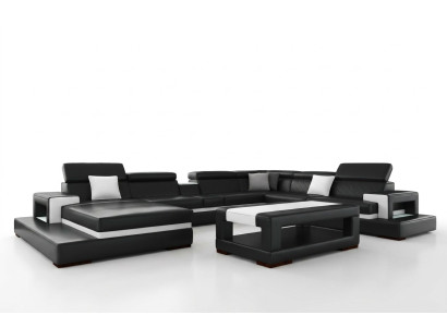Canapé d'angle en cuir XXL, design canapé d'angle Big Sofa, canapé rembourré, siège d'angle, décoration de suite