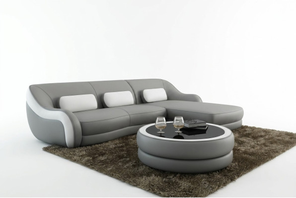Canapé d'angle en cuir de designer Canapé d'angle Rembourrage Canapé d'angle Siège d'angle Suite en forme de L Nouveau canapé