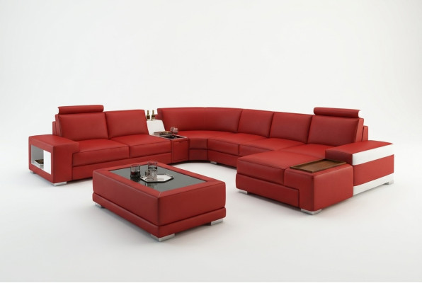 Canapé en cuir Canapé Canapé vivant paysage en forme de U Design Canapé moderne 5103 Canapés