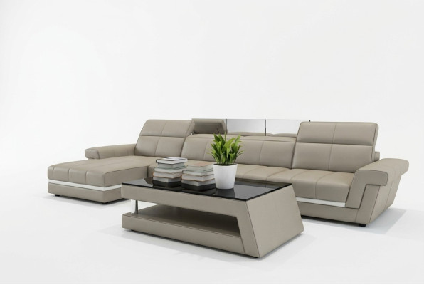 Canapé en cuir Canapé vivant Paysage en forme de L Design Canapé moderne 5136B Canapés