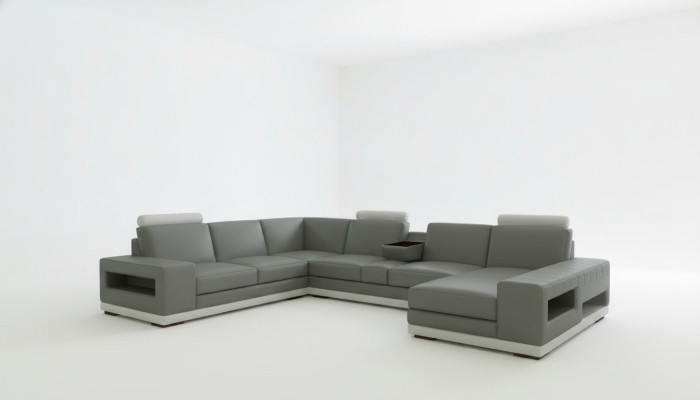 Canapé en cuir Canapé Paysage de vie Forme en U Design Canapé moderne 5154
