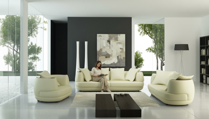 Ensemble de canapé de design de luxe Ensemble de siège en cuir classique Sofa Rembourrage