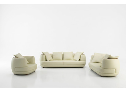 Ensemble de canapé de design de luxe Ensemble de siège en cuir classique Sofa Rembourrage