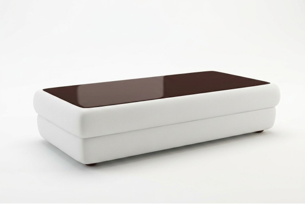 Table basse design classique pour le salon en cuir.