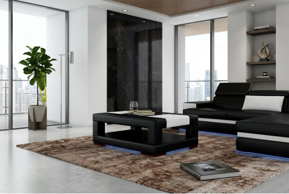 Table en verre de salon de luxe, table d'appoint designer, tables de salon