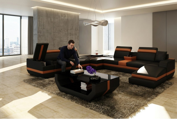 Tables basses de luxe en cuir Polser Table d'appoint design pour salon Table