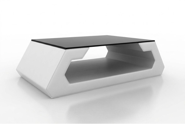 Table de canapé design salon verre cuir canapé table basse côté café
