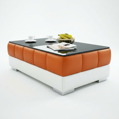 Table basse design pour salon en verre cuir canapé canapé côté café