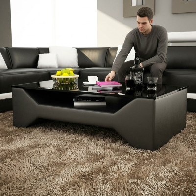 Table basse design table en verre salon canapé en cuir canapé à café