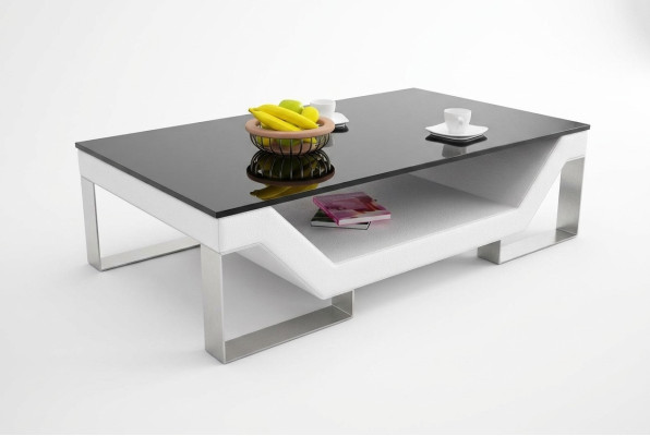 Table de canapé Table de design en verre Salon Canapé en cuir Table basse Side Sofa Coffee