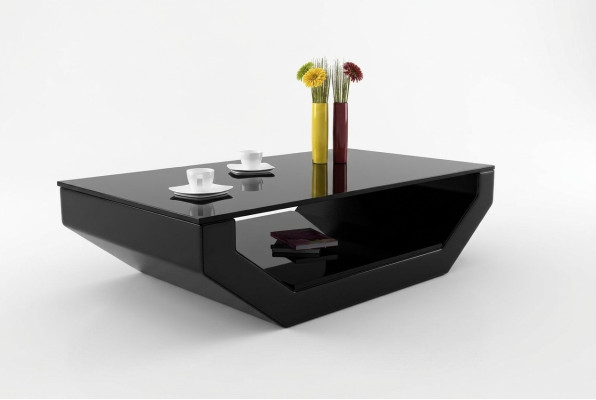 Espace de design Table en verre en cuir de luxe pour salon Table de canapé Tables d'appoint
