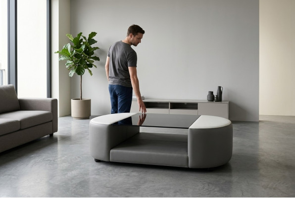 Table basse de canapé Salon Design Verre Canapé Table basse Rembourrage Table Tables