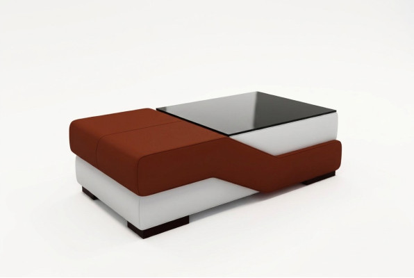 Table en verre design revêtue de table Salon moderne Canapé en cuir Sofa