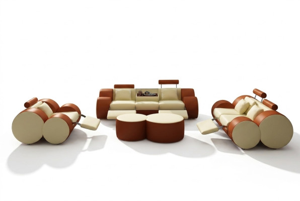 Ensemble de canapé rembourré design XXL en cuir Canapé Canapé 3+2+1 Canapé moderne Canapés