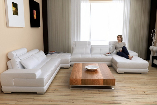 Conception moderne Canapé en cuir pour canapé-lit rembourré Design Moderne Paysage d'ameublement en tissu Sofa Sofa Seat