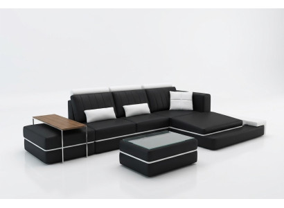 Moderne Wohnzimmer Eckschlafcouch Polstersofa Eckschlafsofa Ledersofa Garnitur L-Form