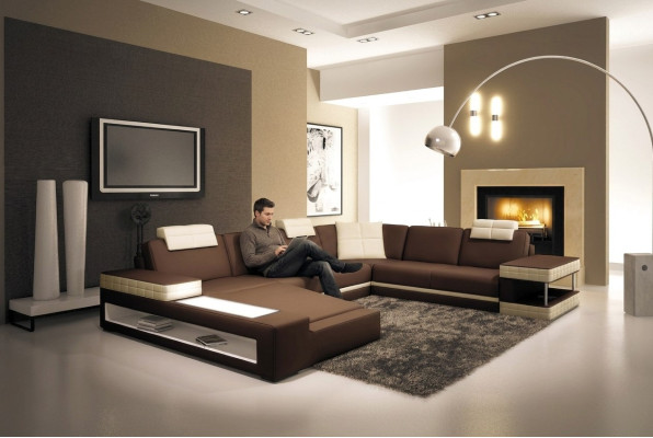 Grand canapé en cuir XXL Siège Canapé Tissu U-forme Suite Canapés en cuir